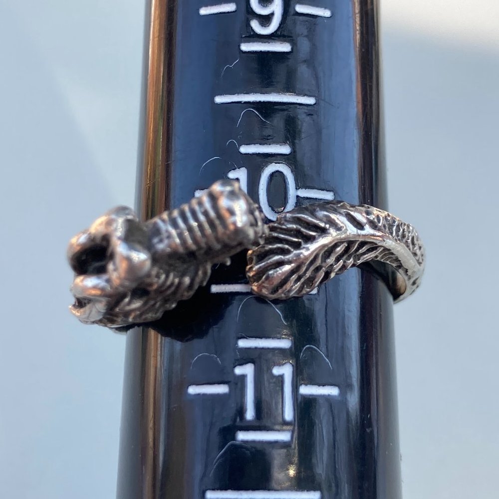 Sterling silver dragon ring